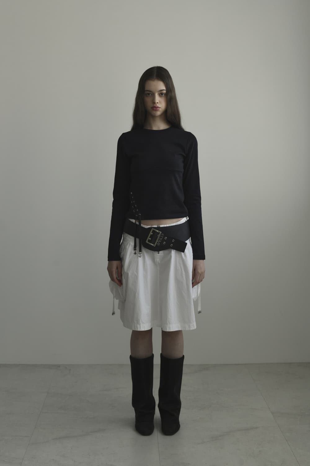 Wsc archive Eyelet T-shirt 001(Black) 상품이미지2