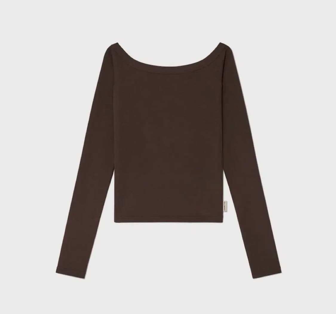 글로니 걸프렌즈 오프숄더 탑 브라운 상품이미지1