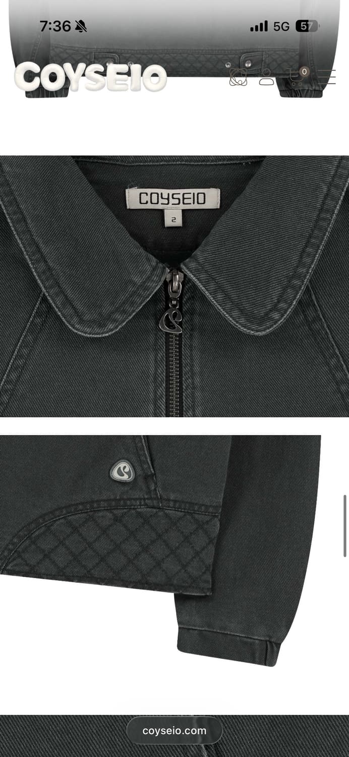 코이세이오 라운드카라자켓 스티치 블루 그레이 1사이즈 상품이미지9