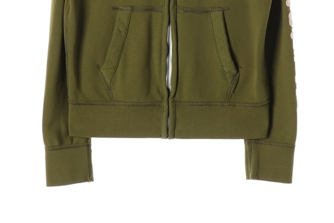 아베크롬비 앤 피치 올리브 슬리브 레터링 후드집업 L 상품이미지5