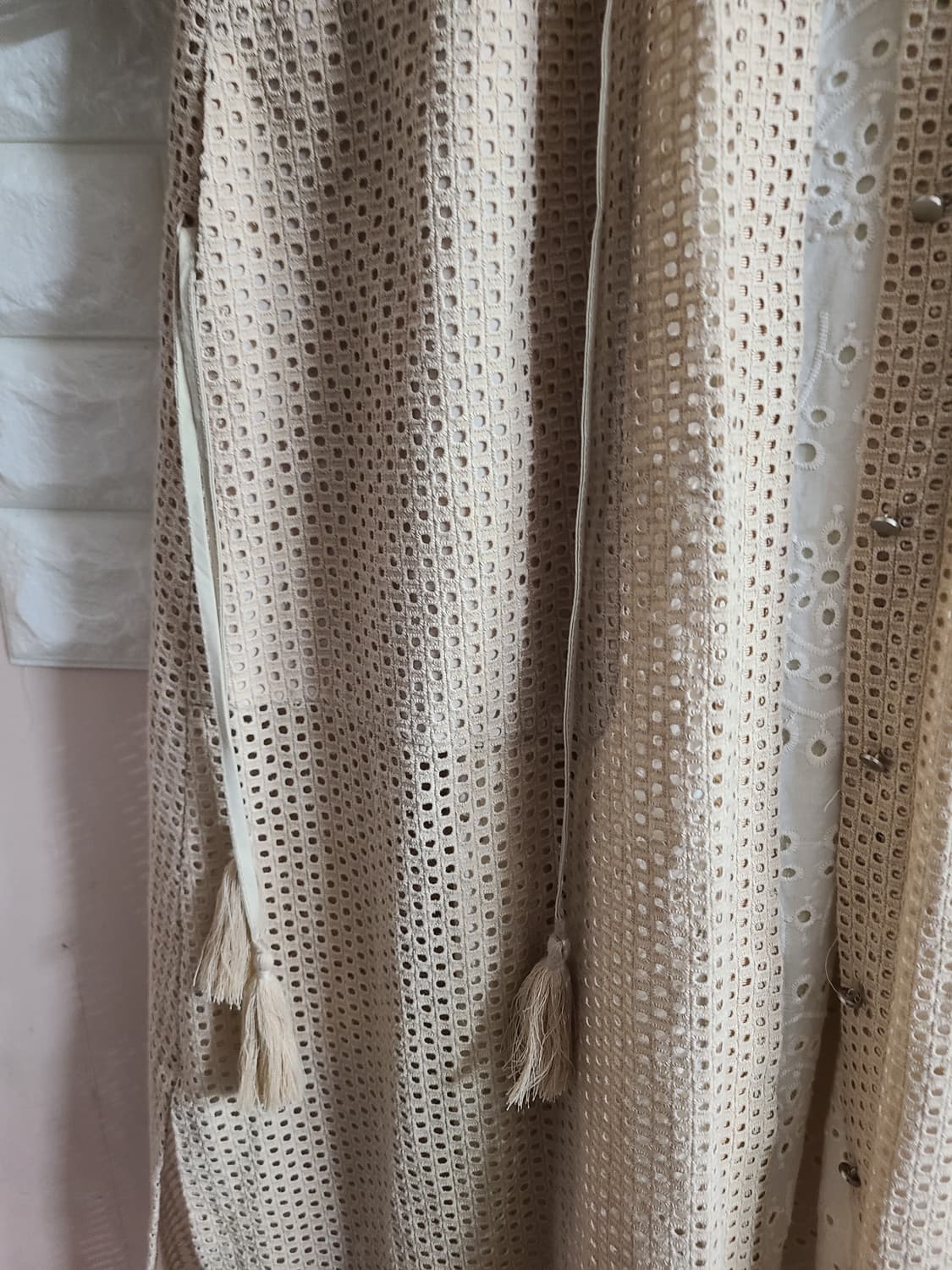 펀칭 레이스 롱 가디건 베이지색(프리) 상품이미지4