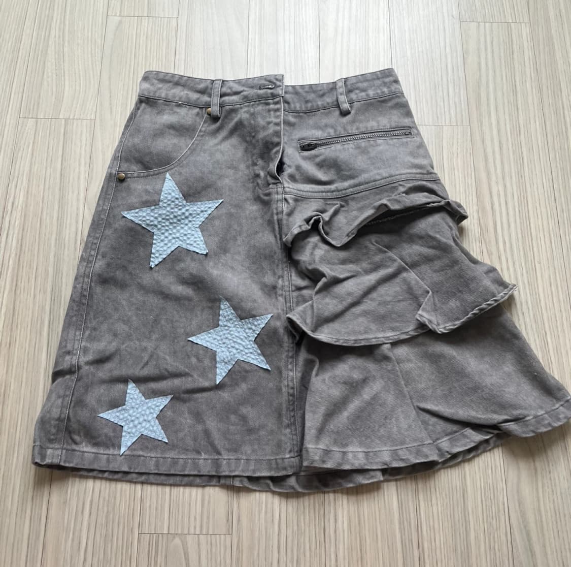 스티치 스타 플리츠 스커트 상품이미지3