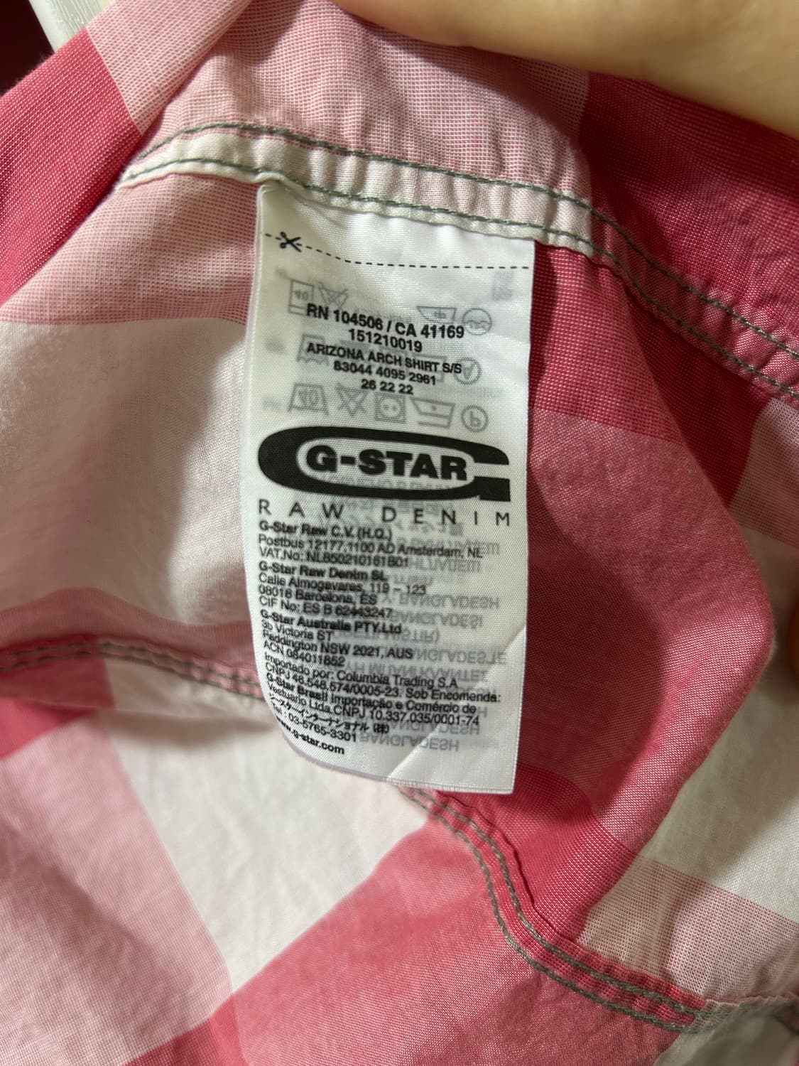 G star raw 체크 반소매 셔츠 상품이미지5