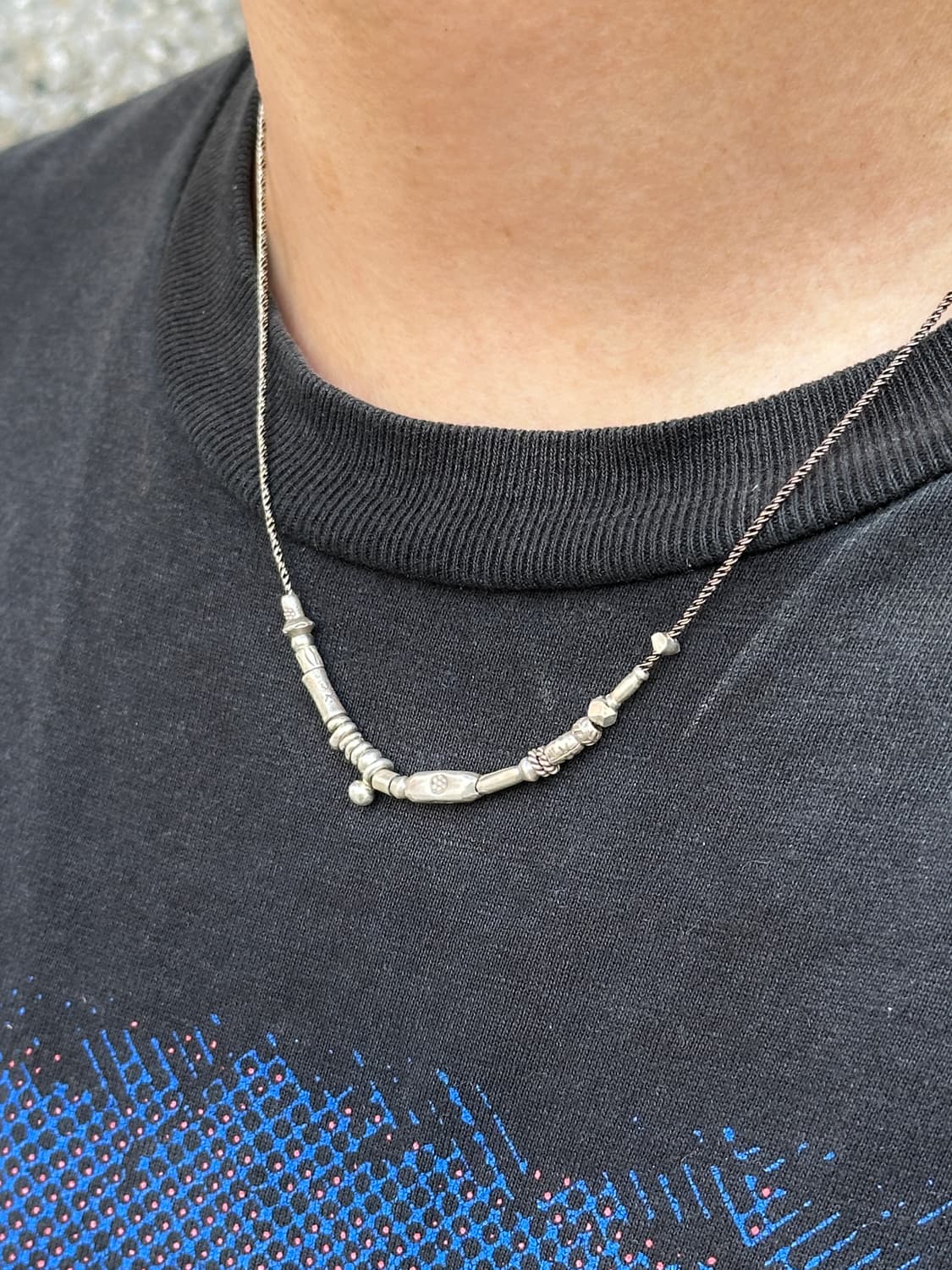 Musta karensilver mix necklace 상품이미지4