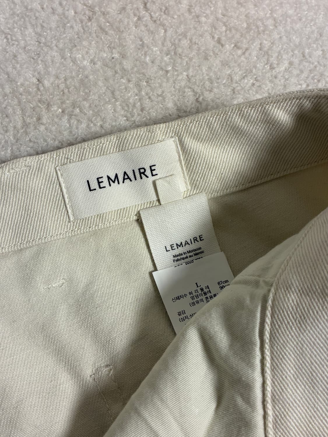 LEMAIRE 르메르 벨티드 아이보리 데님 L 사이즈 상품이미지6