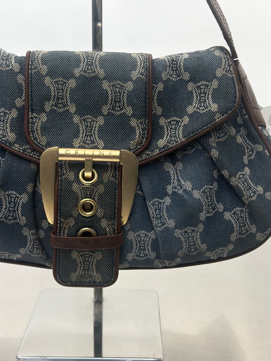 셀린느 빈티지 데님 마카담 버클 숄더백  상품이미지5