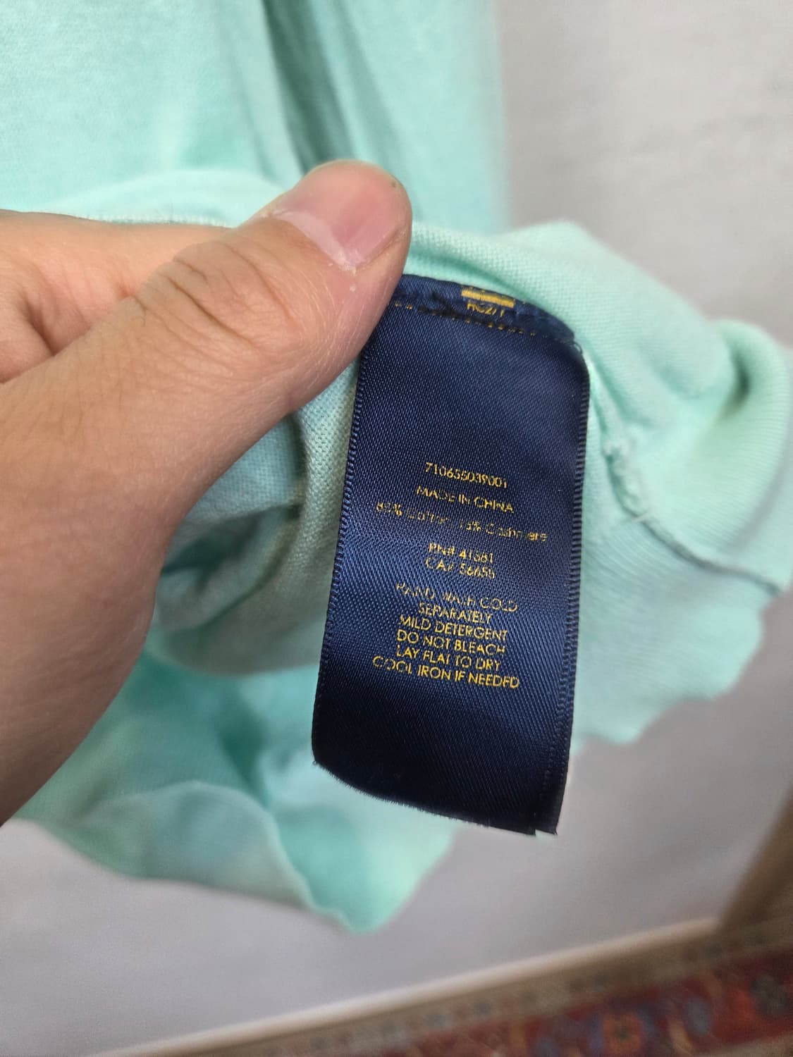 폴로랄프로렌 니트 긴팔 m 슬림 민트색  상품이미지5