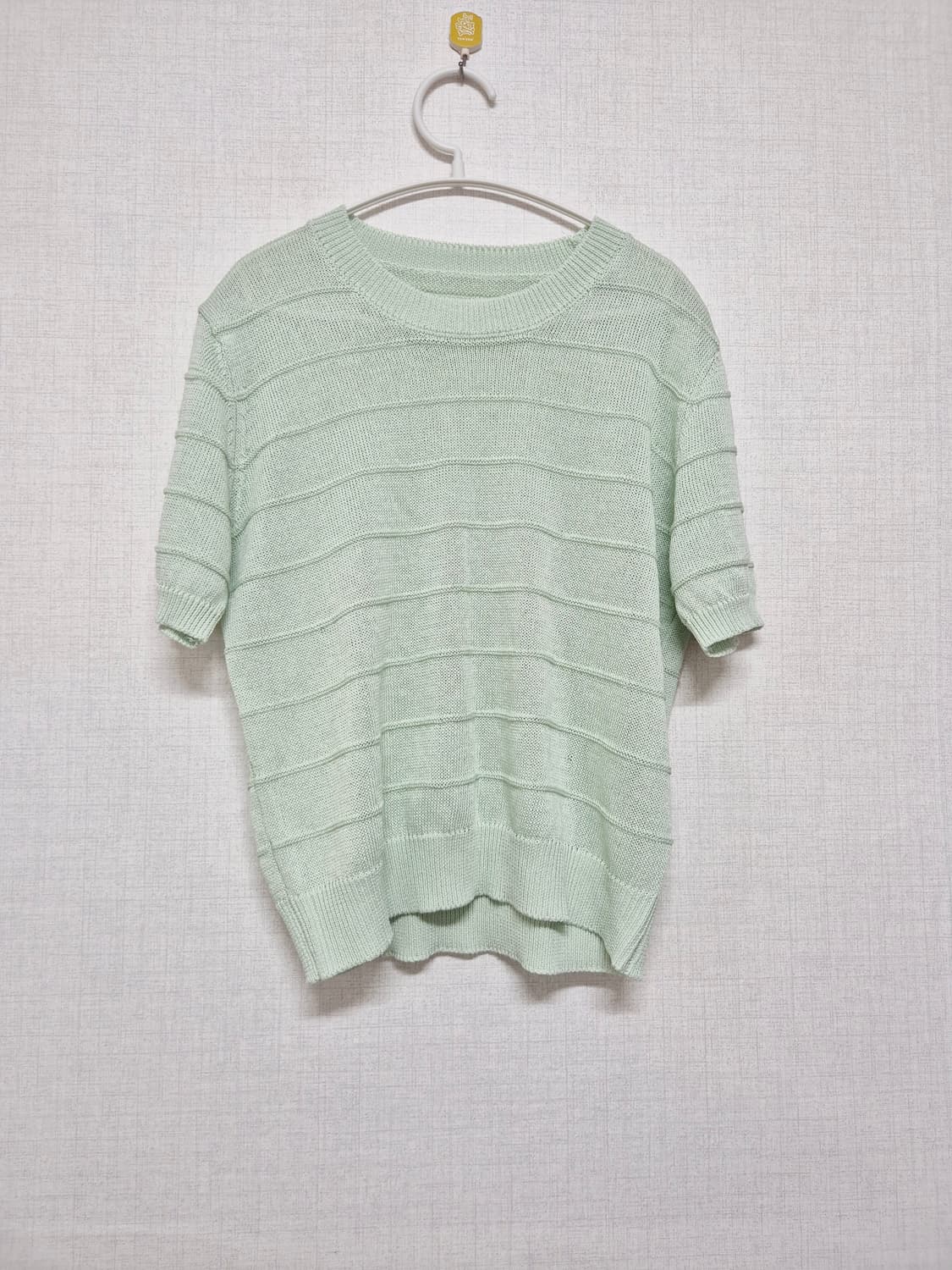 민트색 반팔 니트 티셔츠 상품이미지1