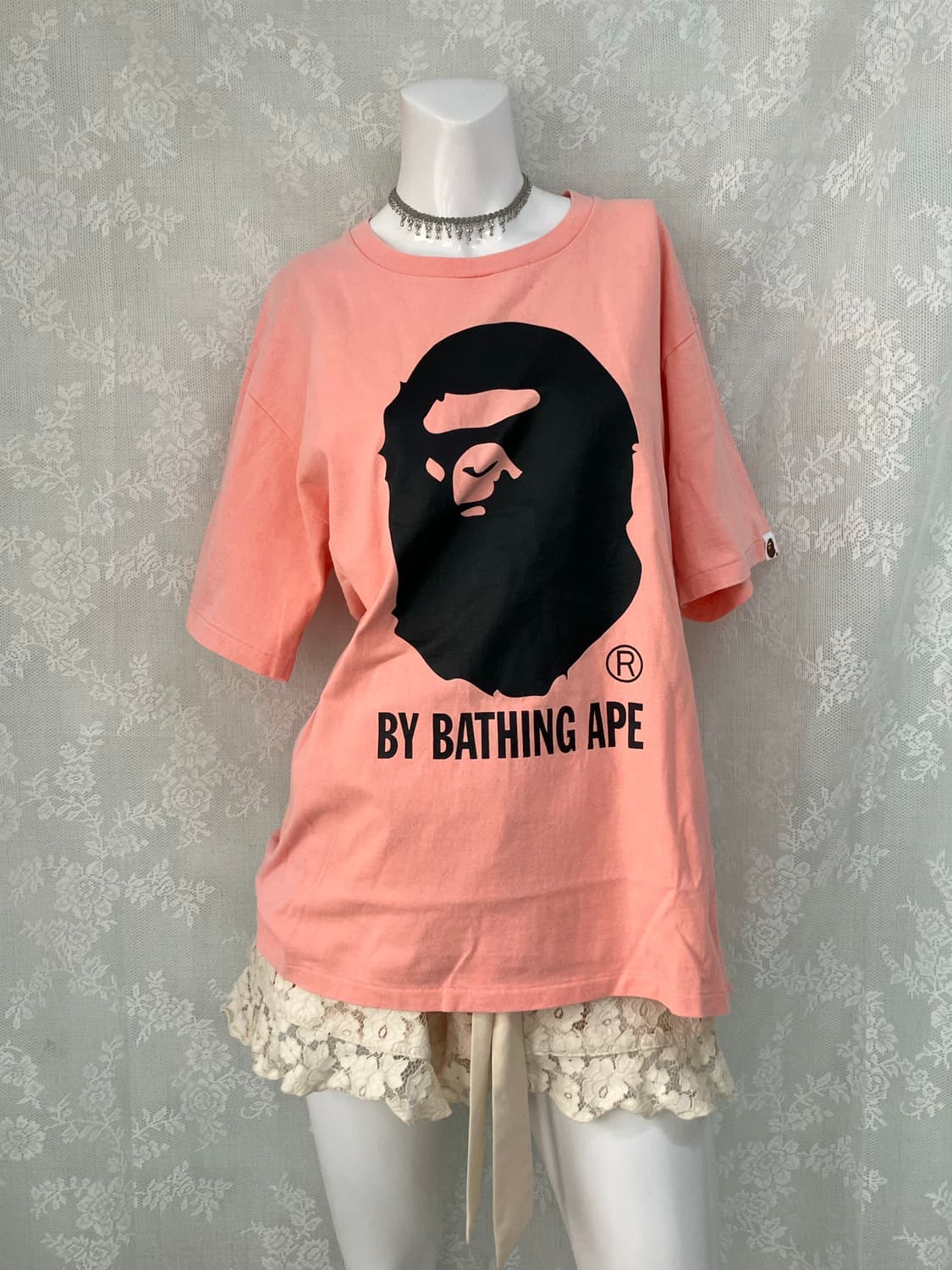 베이프 베이비 핑크 마일로 반팔 1051 y2k 스트릿 갸루 펑키 상품이미지1