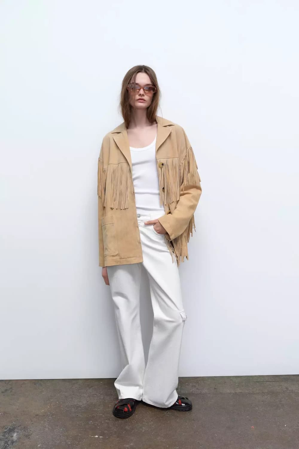 ZARA 자라 스웨이드 프린지 자켓 상품이미지1