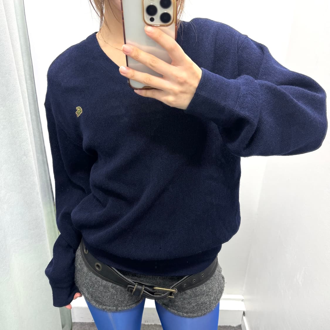 라코스테 네이비 브이넥 울니트 상품이미지1