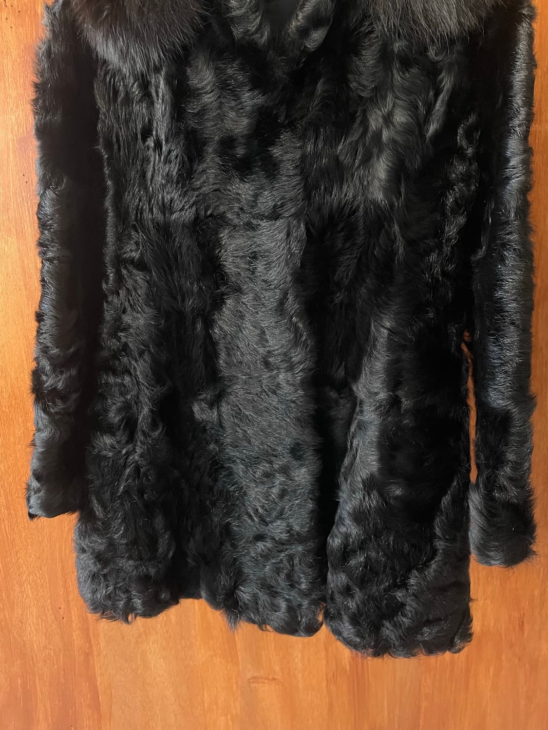 Black curly fur coat 상품이미지5