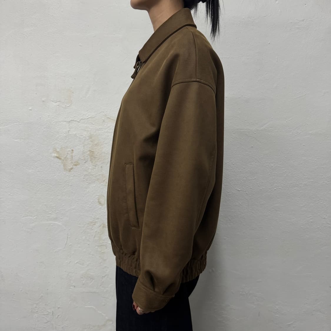 센스오브플레이스 브라운컬러 폴리에스터 혼방 집업 블루종 자켓 상품이미지2