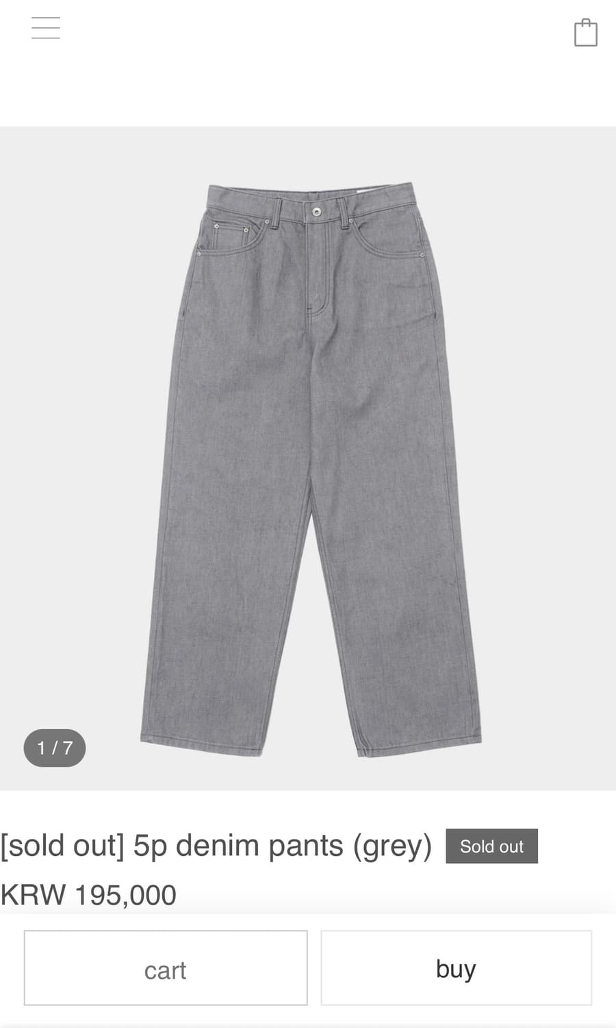 homly 5p 데님 grey 2size 상품이미지1