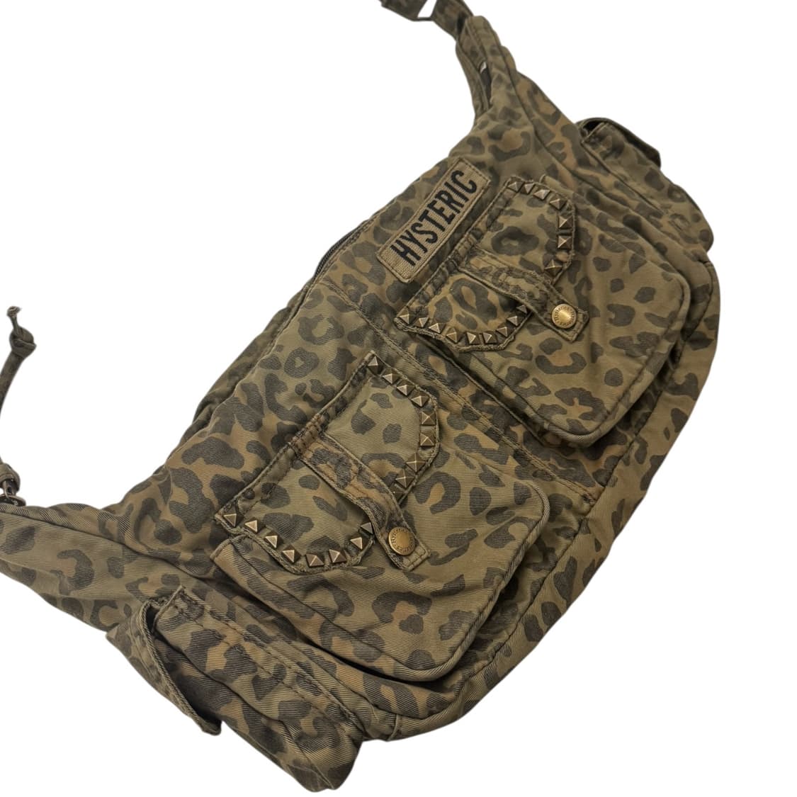 히스테릭글래머 레오파드 스터드 숄더백 올리브 상품이미지4