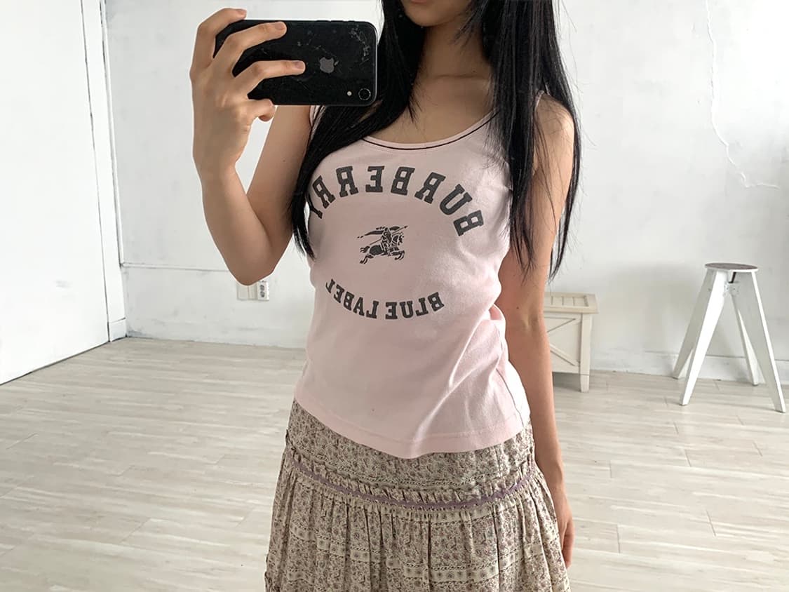 Burberry Baby Pink Brown Trim Sleeveless 상품이미지7
