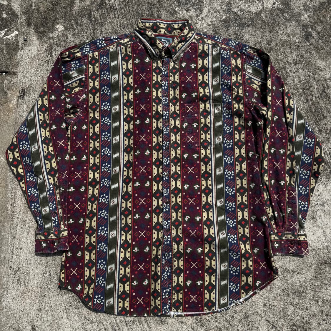 [XL~XXL] 90s Woolrich 울리치 아즈텍패턴 플란넬 셔츠 상품이미지1