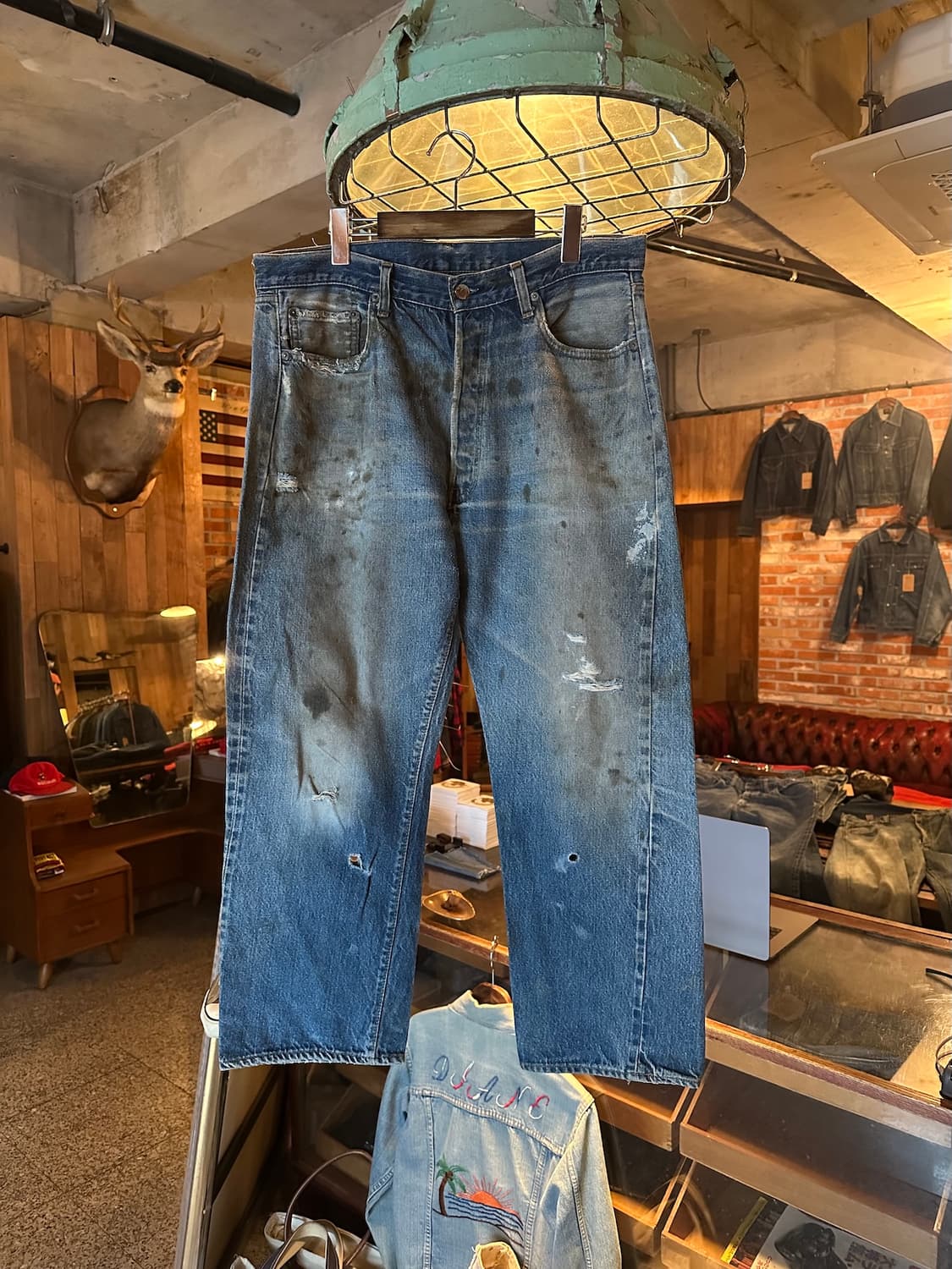 70s USA 빈티지 리바이스 501 66후기 셀비지 데님 팬츠 상품이미지1