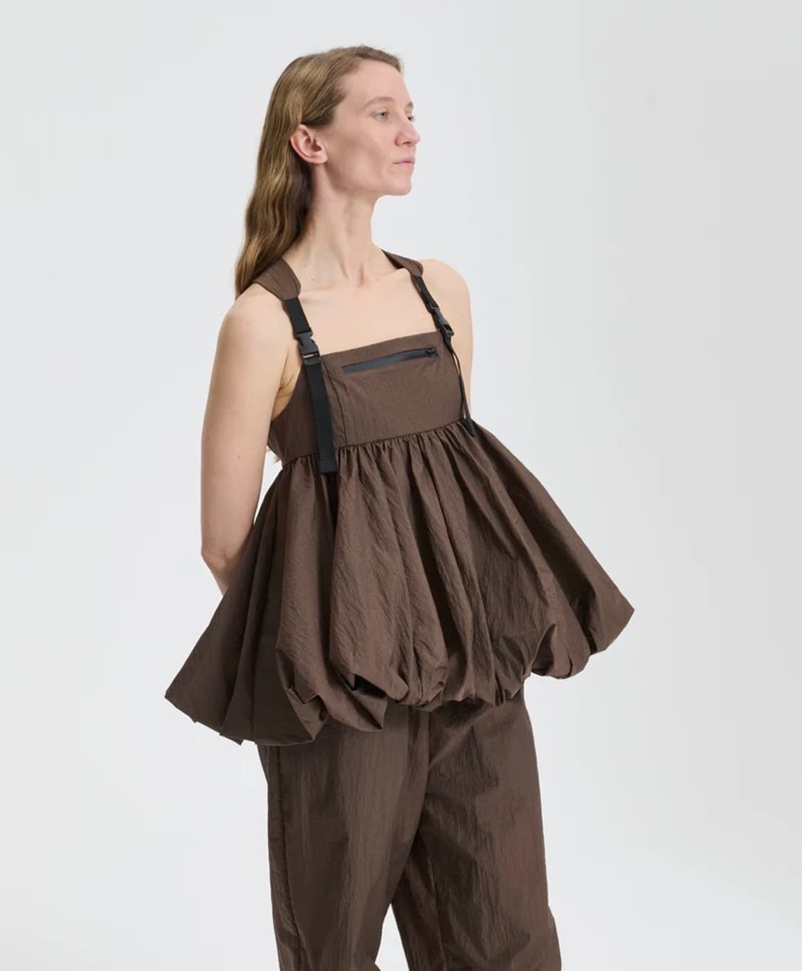 [8]세실리에 반센 BEA 버클 퍼프 블라우스/브라운 상품이미지1