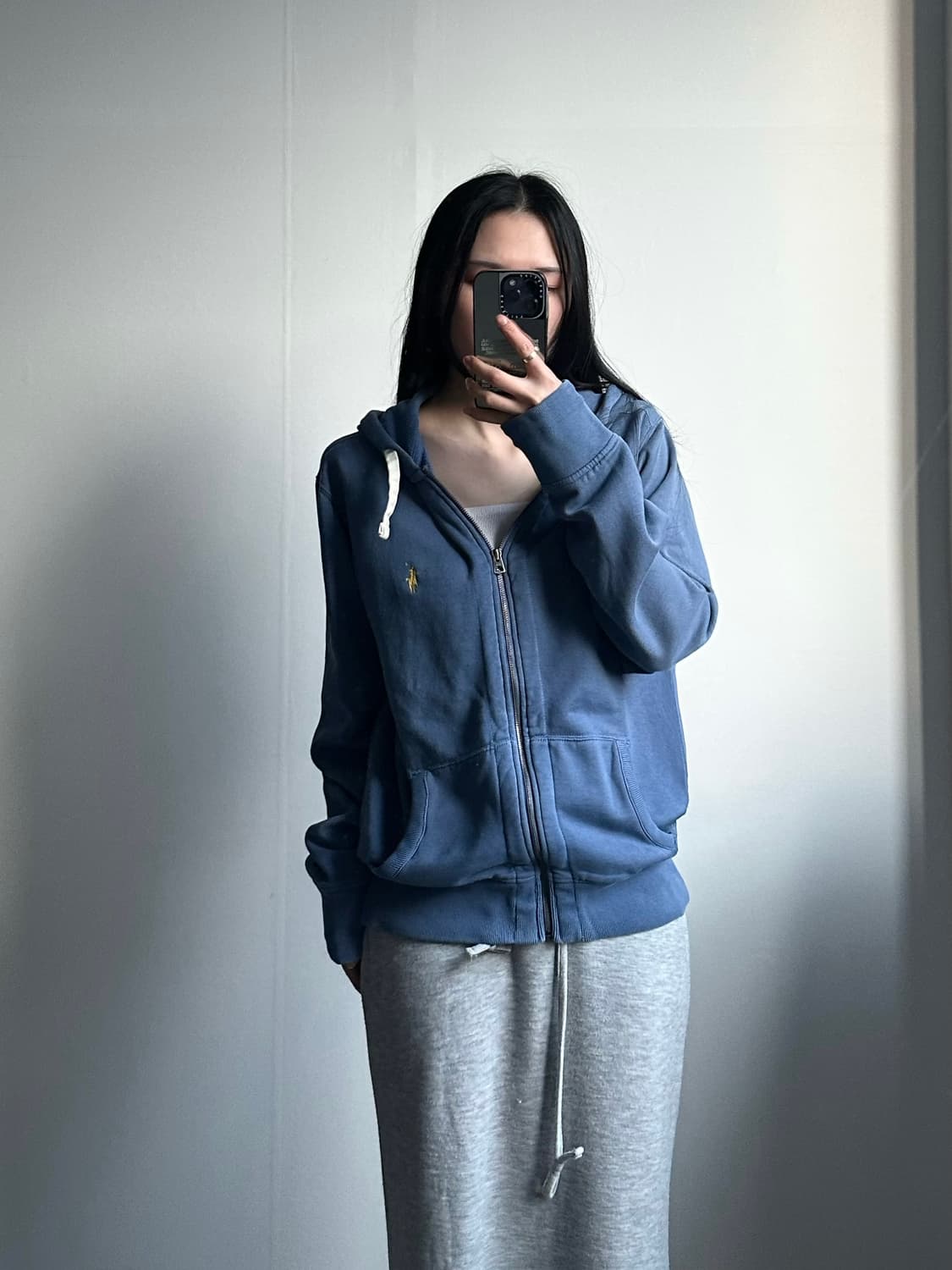 폴로 랄프로렌 옐로우포니 블루 후드집업 상품이미지1