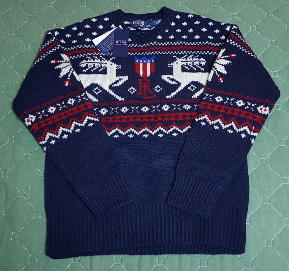 [S] 폴로 레인디어 패턴 울 스웨터 팝니다. 상품이미지1