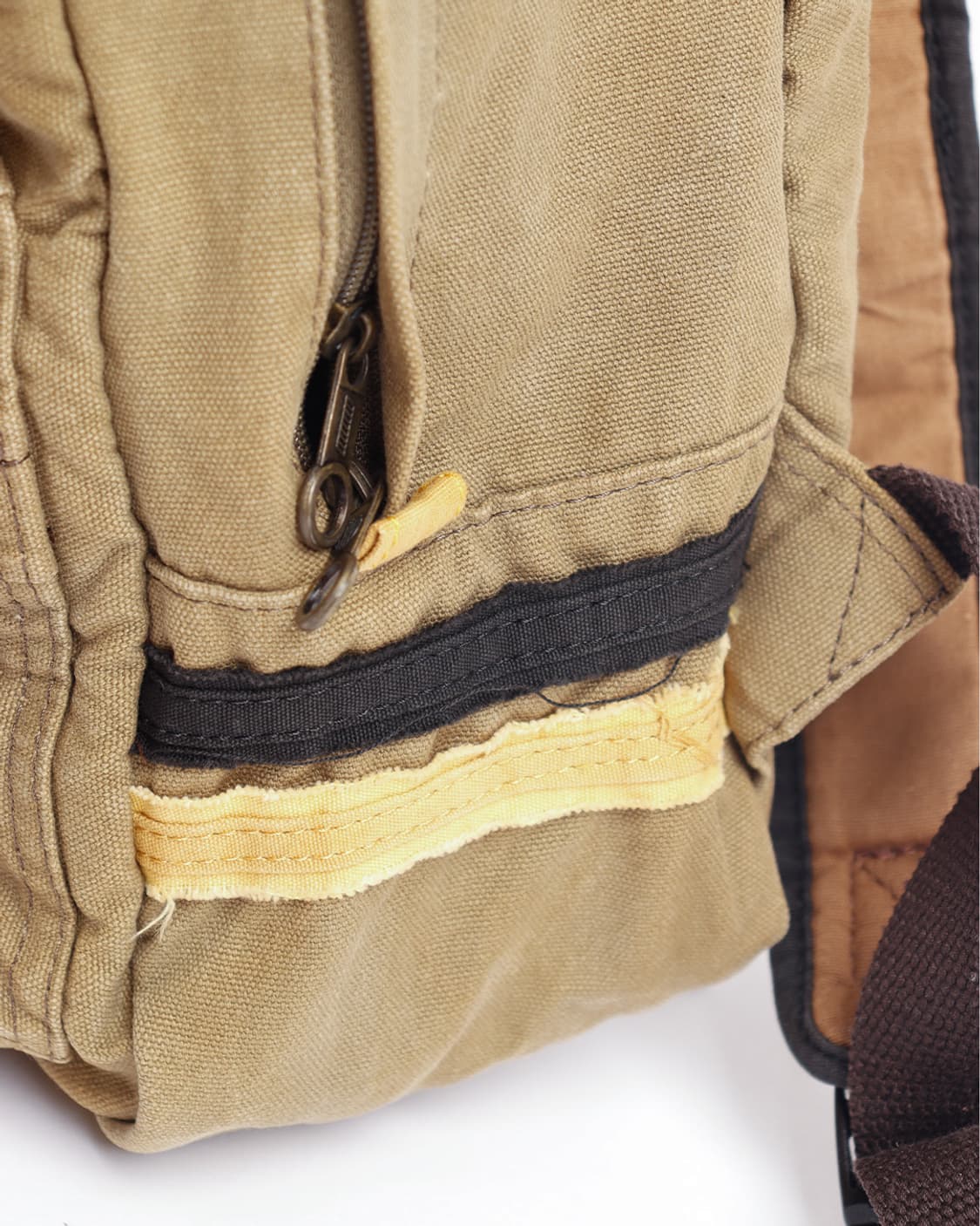 [anello] 브라운 워시드 캔버스 백팩 상품이미지5
