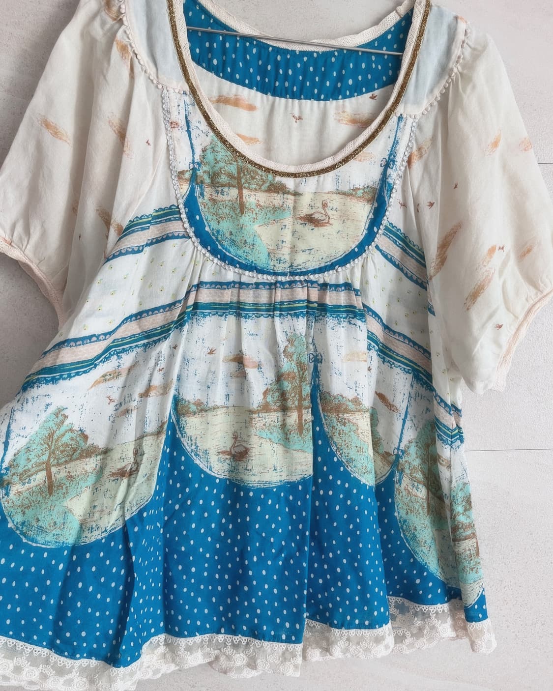 동화 무드 레이스 도트 블라우스 상품이미지3