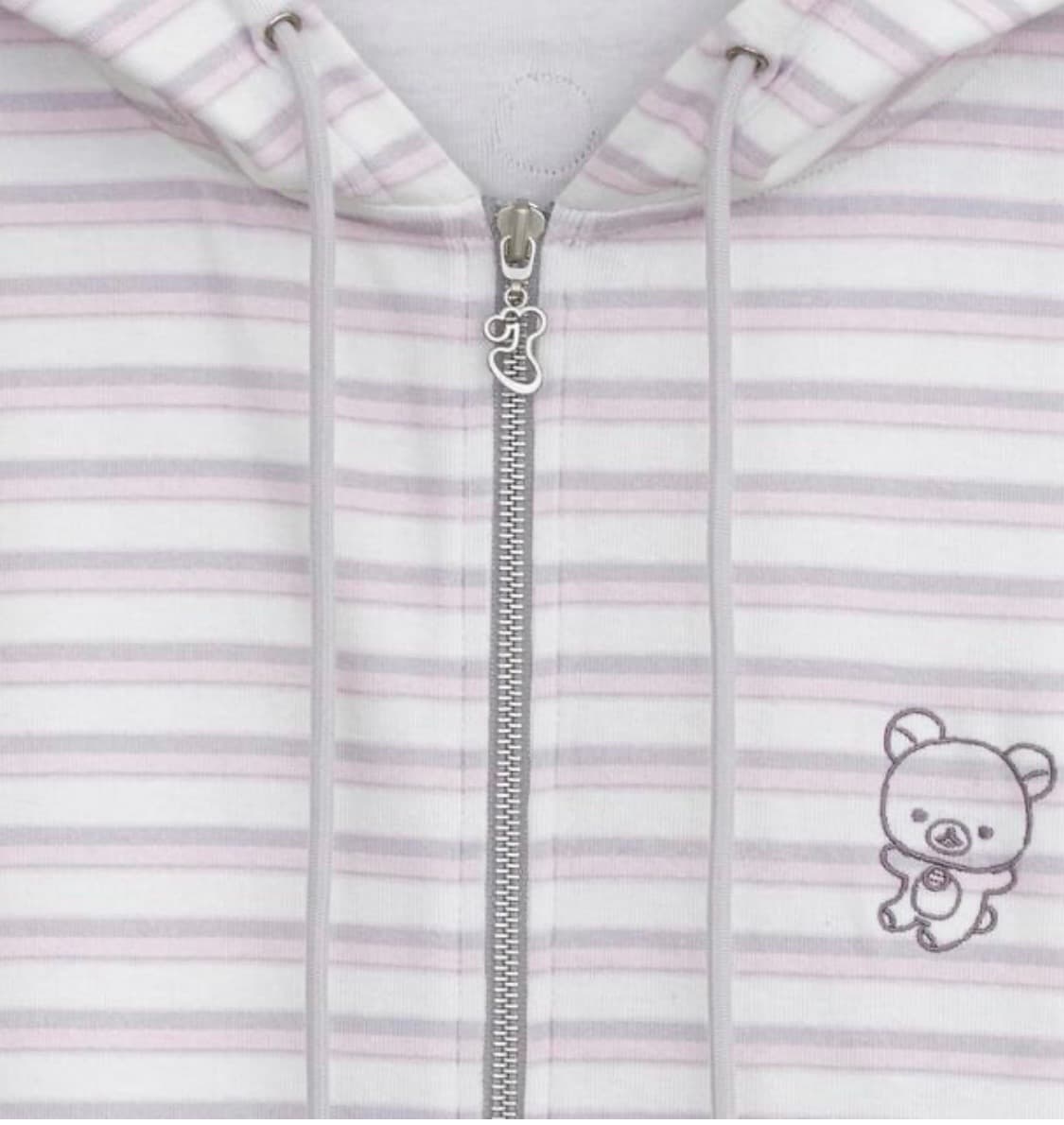 Stripe Korilakkuma hoodie zip-up (Pink) 상품이미지3
