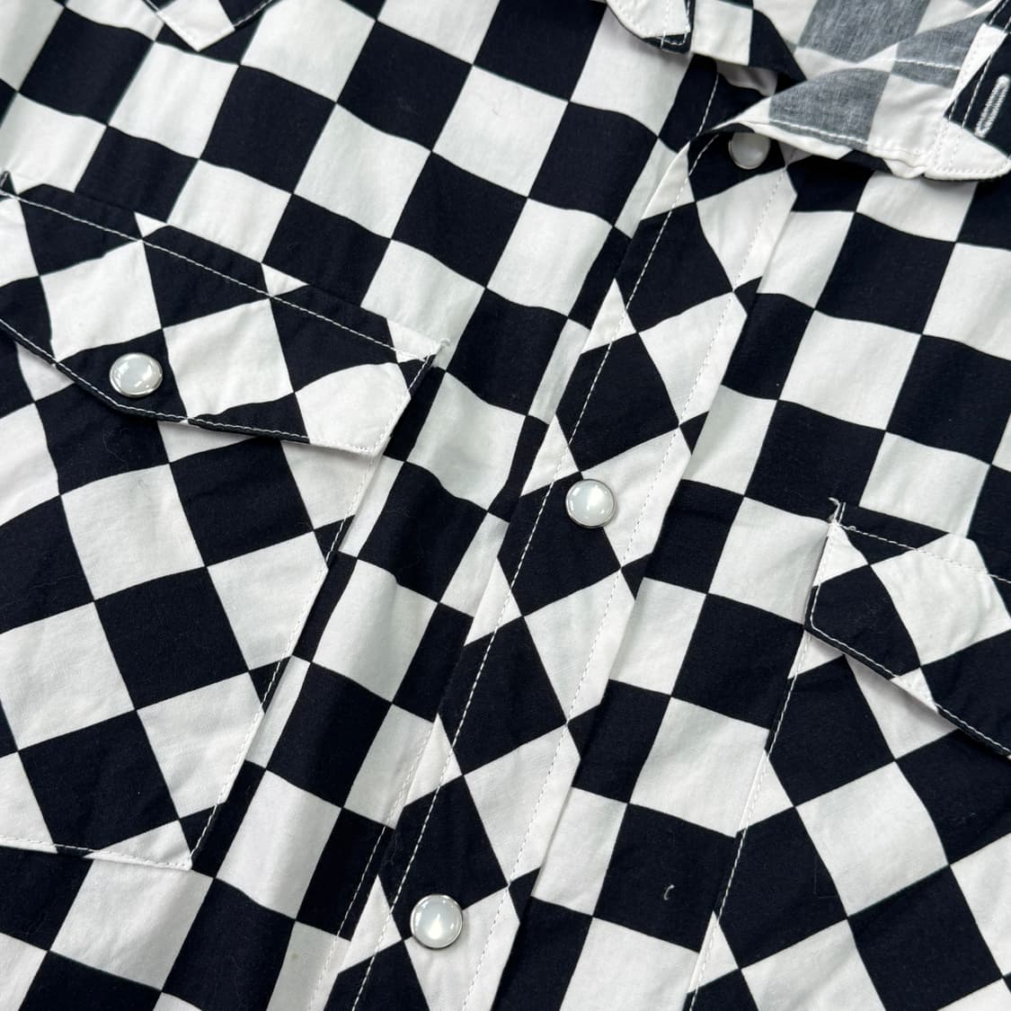 스투시 검흰 체커보드 웨스턴 셔츠 XL 상품이미지4