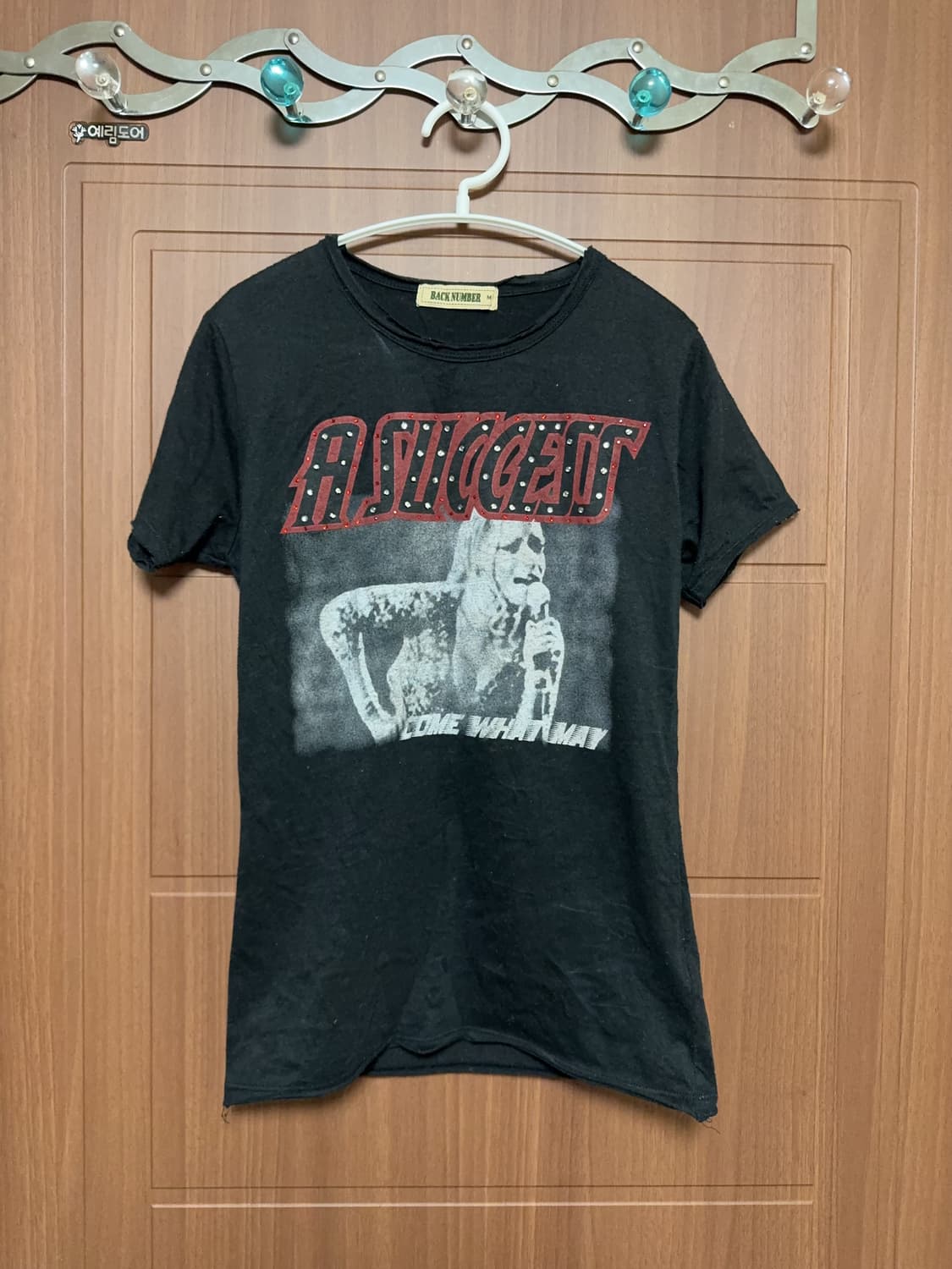 공겜여주 일본 빈티지 y2k 락 펑크 프린팅 티셔츠 벌룬 큐빅 스커트 상품이미지3