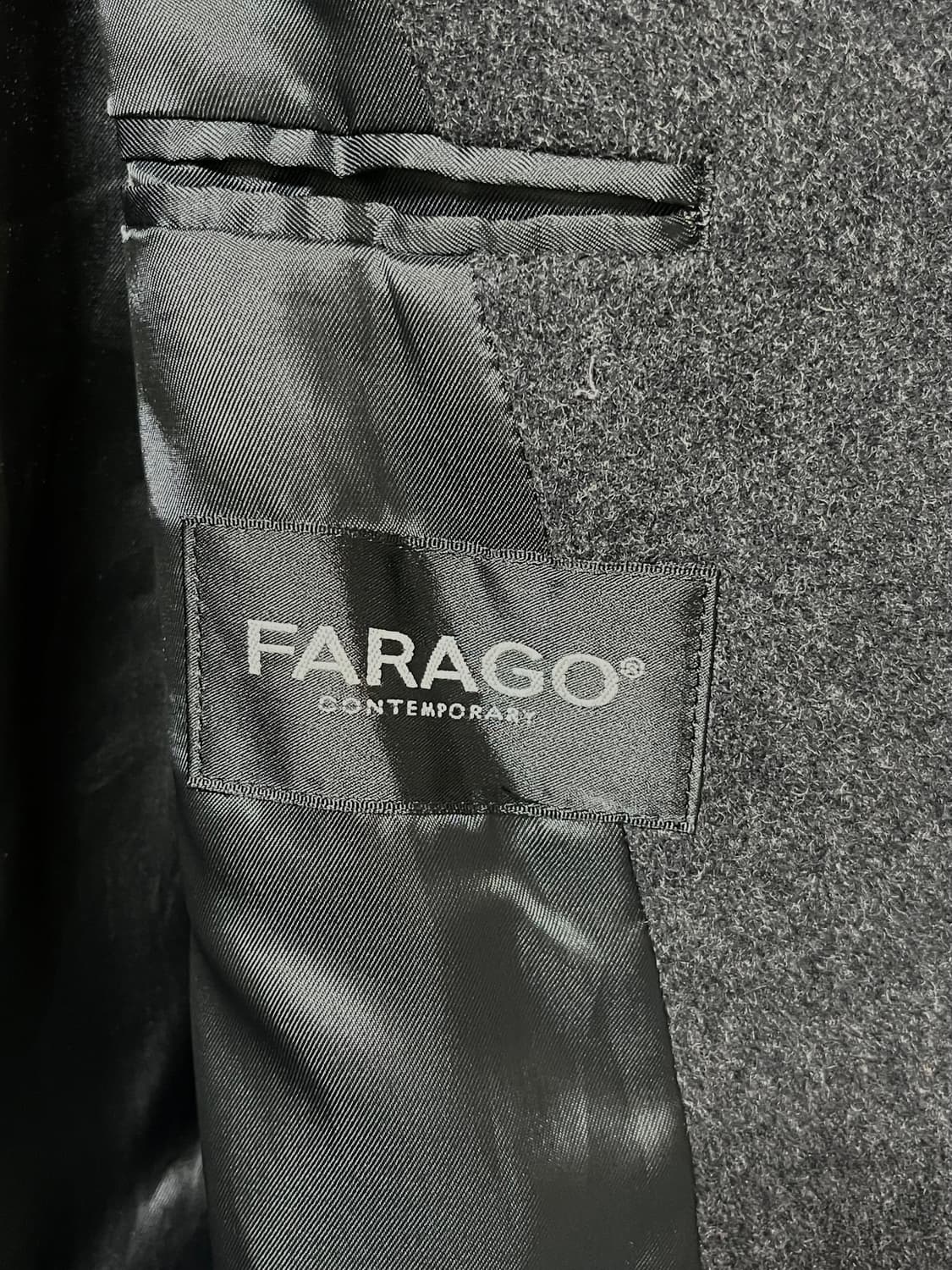 FARAGO 캐시미어 울 롱코트 차콜 상품이미지4