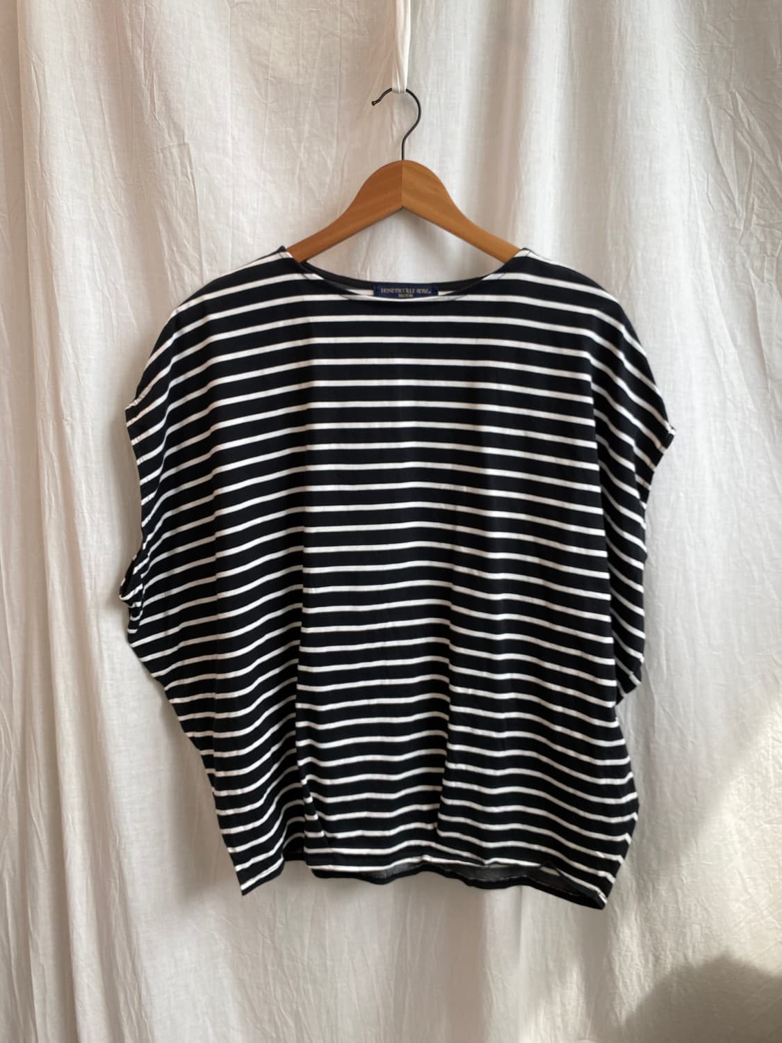 HONEYSUCKLE ROSE 스트라이프 오버핏 반팔탑(M) 상품이미지2