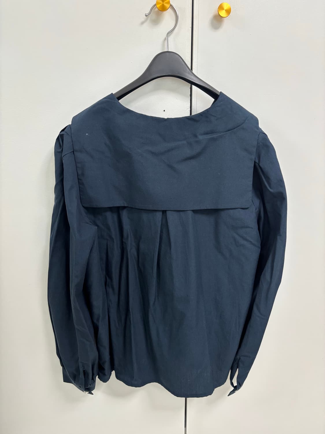 논로컬 Round Sailor Collar Blouse - Navy 상품이미지2
