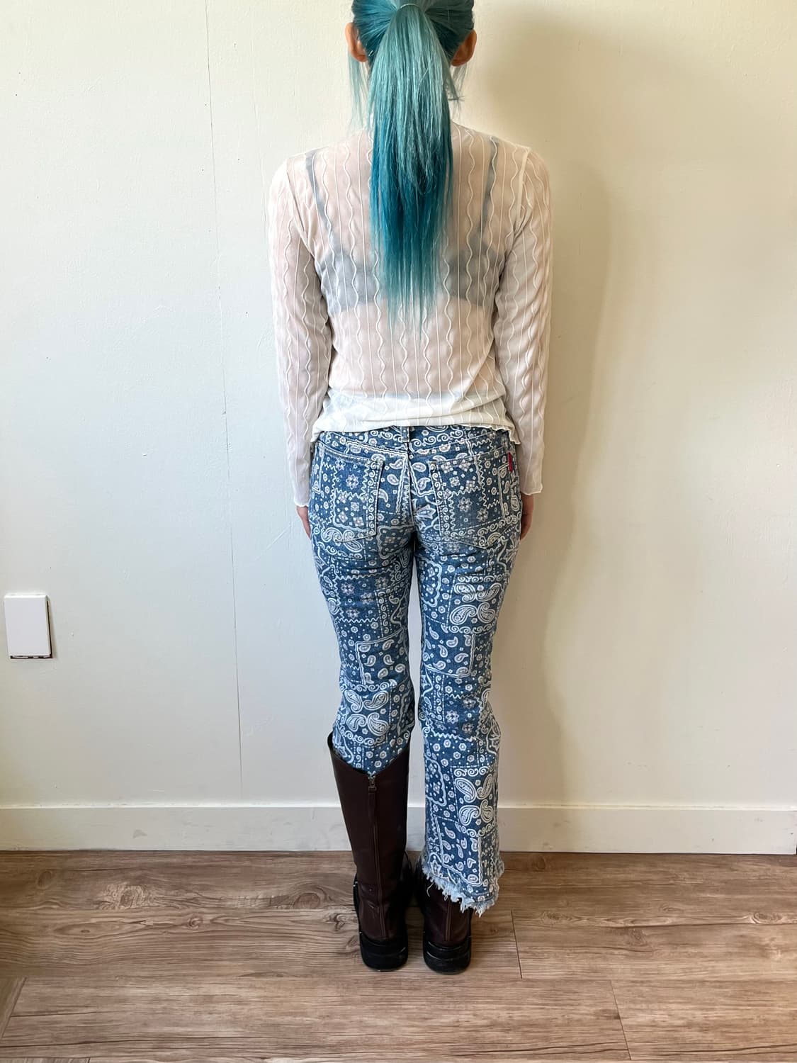 japan vtg 화이트 시스루 터틀넥  상품이미지9