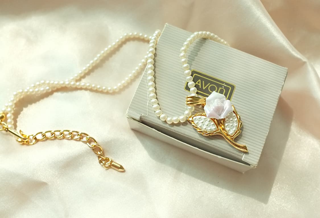 Avon 90년대 모조 시드진주 빈티지 진주목걸이 상품이미지2