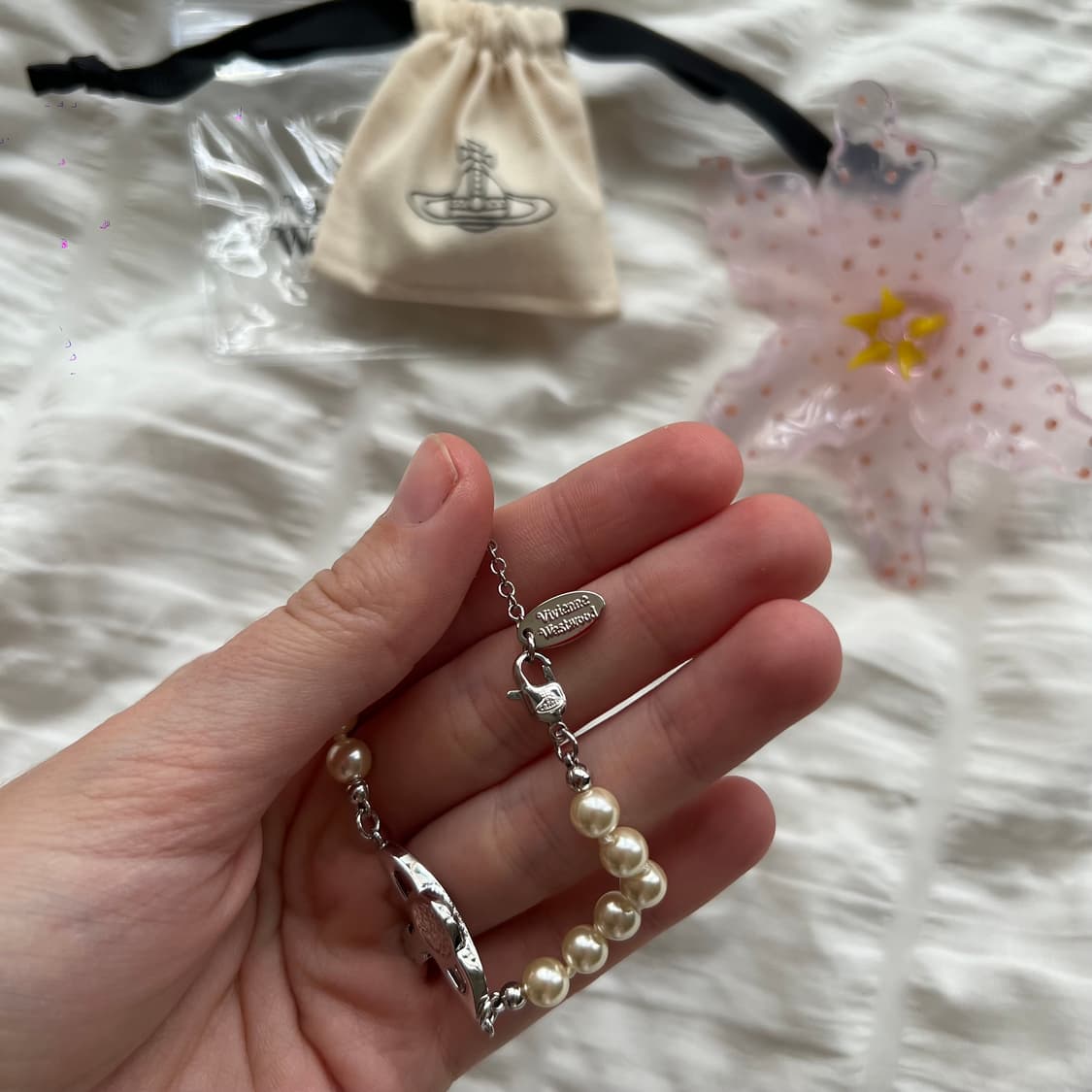 비비안웨스트우드 미니 바스릴리프 진주 팔찌 상품이미지6