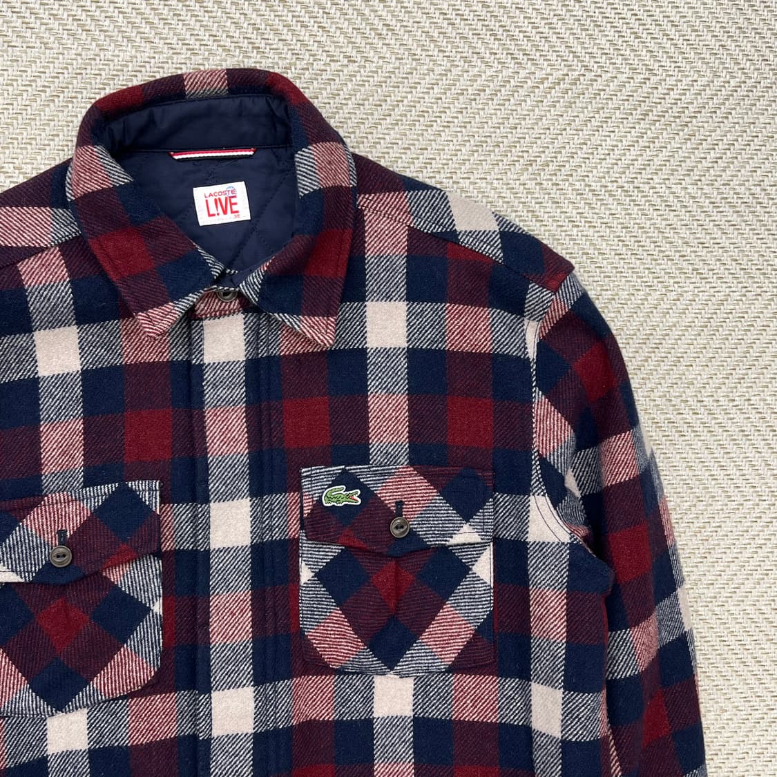 라코스테 투포켓 체크 울자켓 r2780 상품이미지5