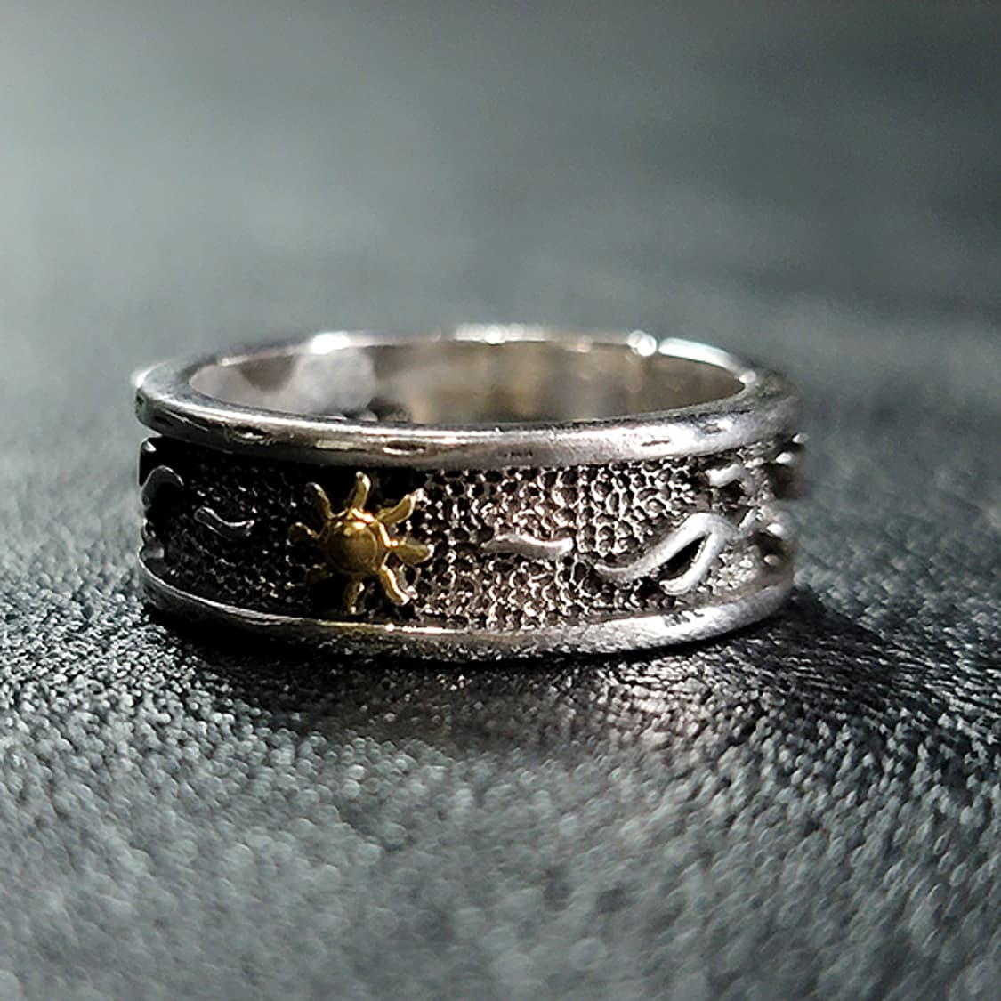 Serion 실버 남자 엔틱 빈티지 명품 고대 태양 반지 상품이미지3