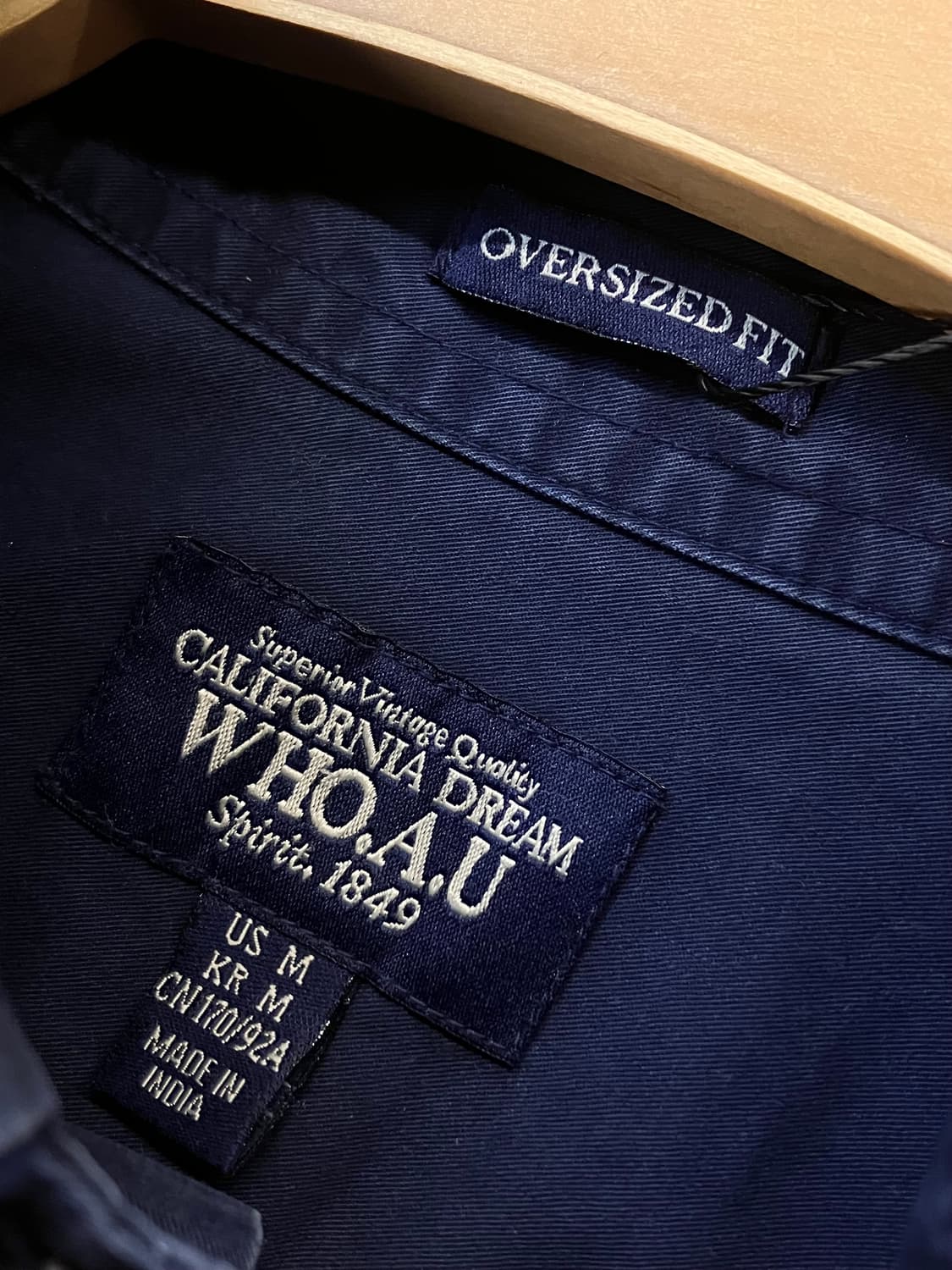 후아유 베이직 셔츠 네이비 M #csz3618 상품이미지4