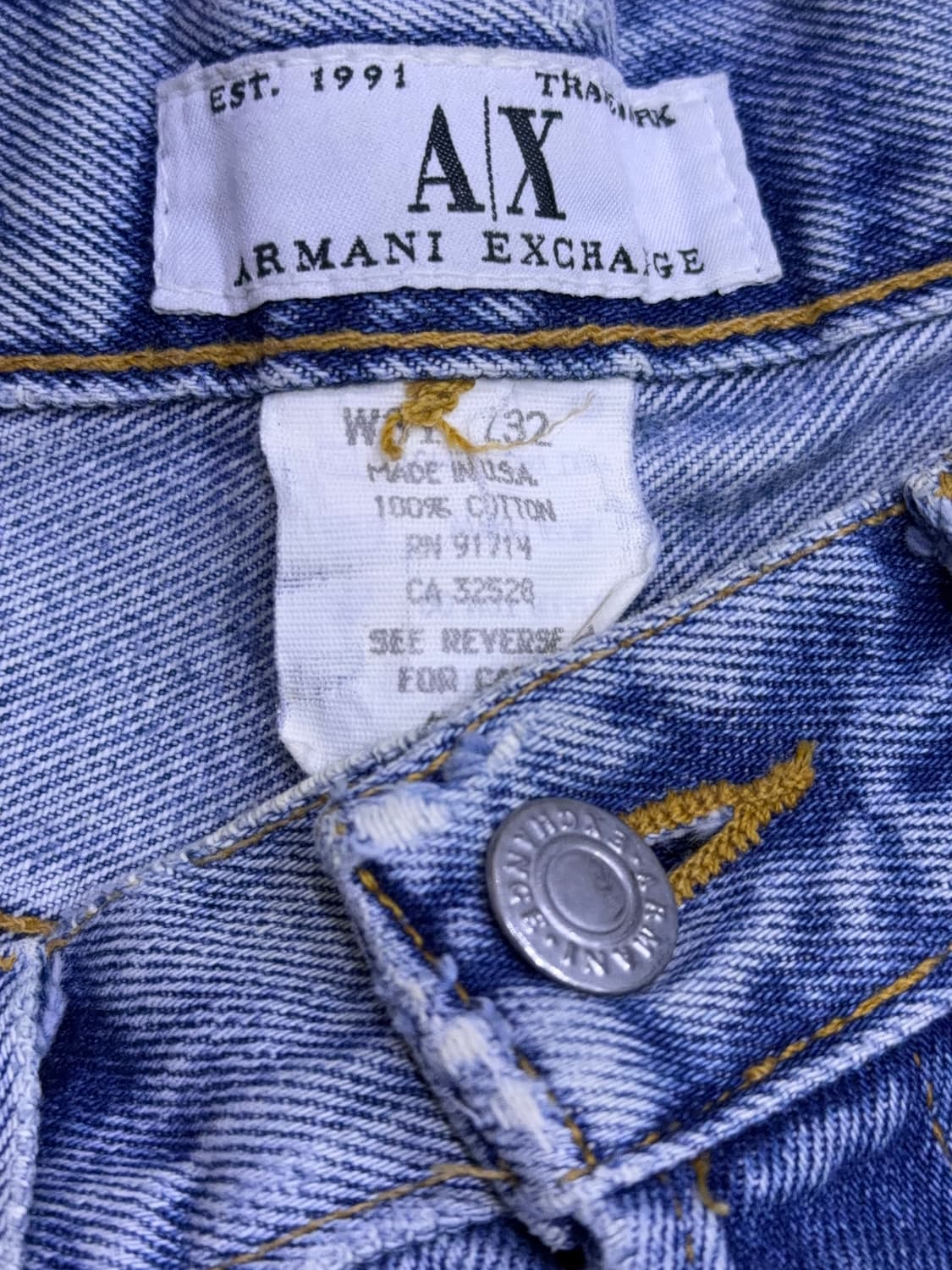 A|X 아르마니 익스체인지 USA 메이드 라이트 워싱 데님팬츠 31 상품이미지7