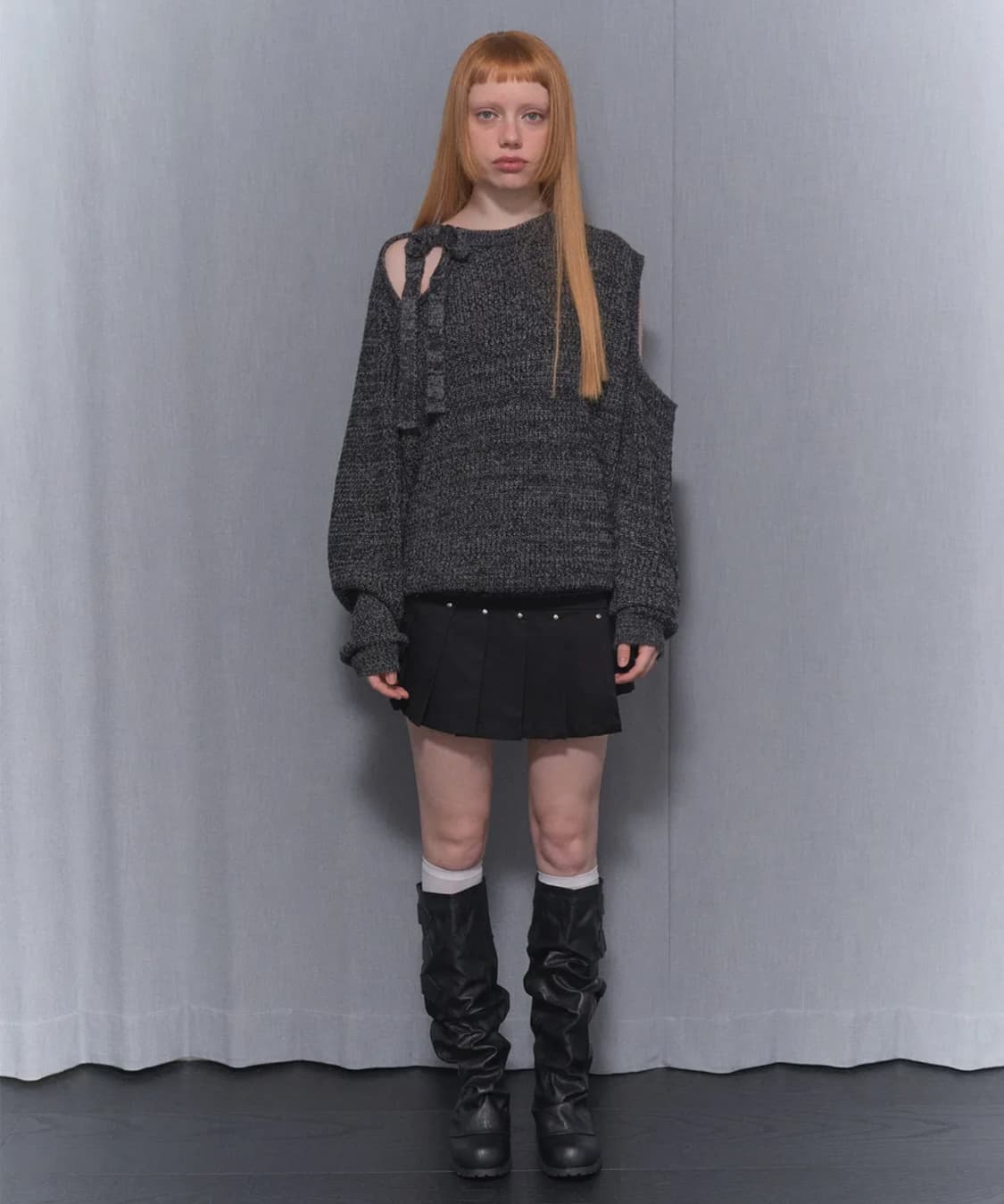 팬시클럽 플리츠 레이어드 랩 스커트 상품이미지3