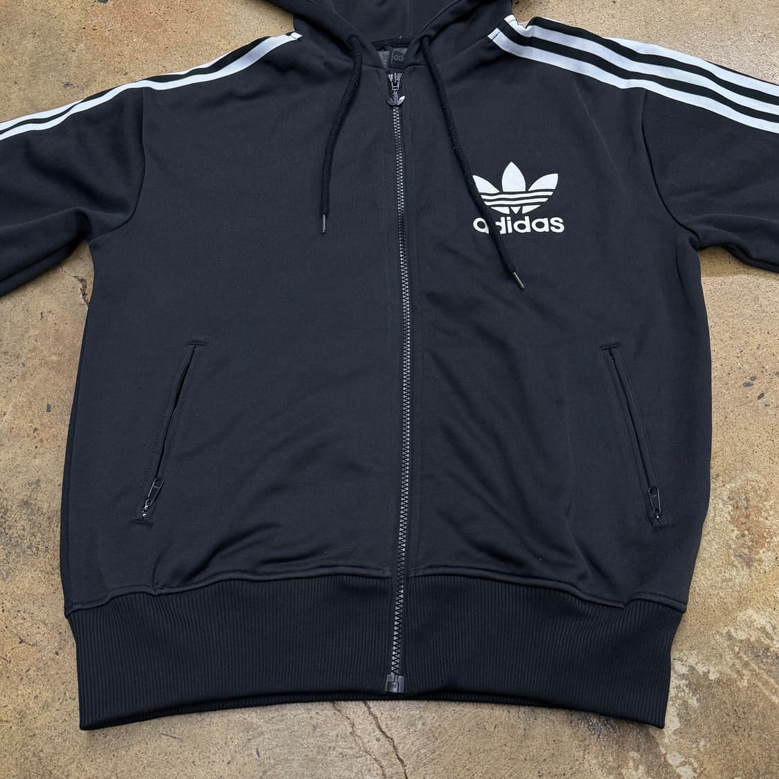 아디다스 검흰 블랙 후드집업 후플 져지 100 상품이미지3