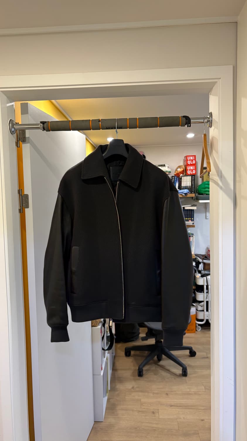 질스튜어트 캐시미어 양가죽 바시티 퀼팅 울 블루종 자켓 L(105) JN 상품이미지5