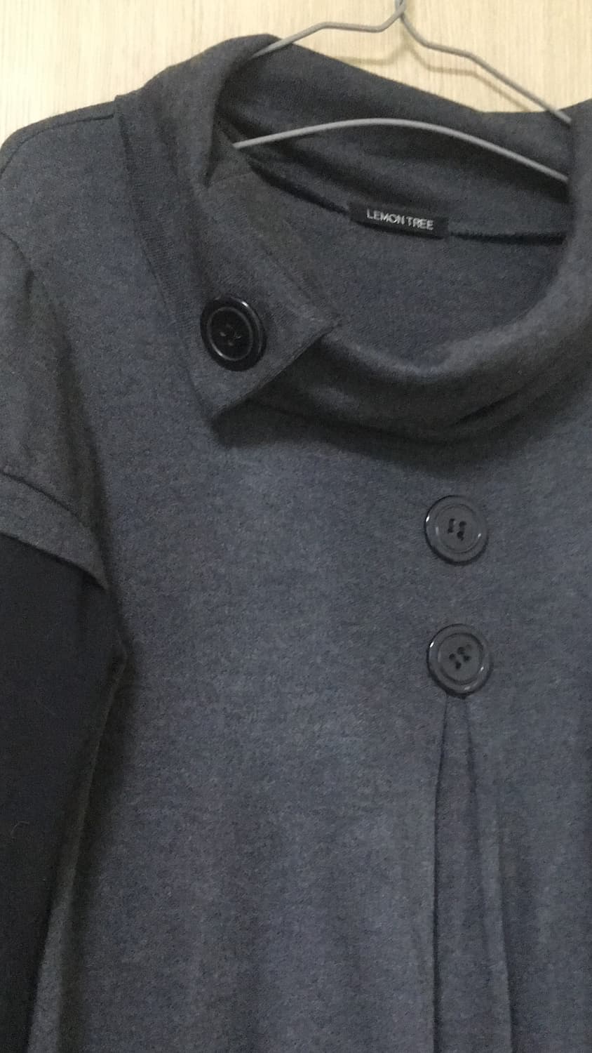 Button point polo neck onepiece 상품이미지2