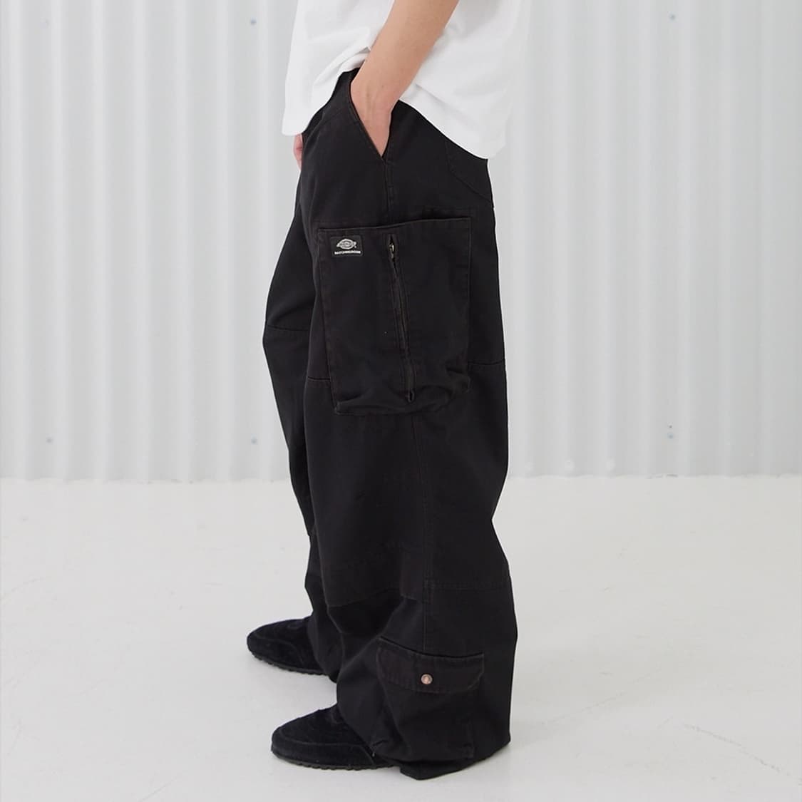 디키즈 x 해칭룸 카고 워크팬츠 Washed Black  상품이미지2