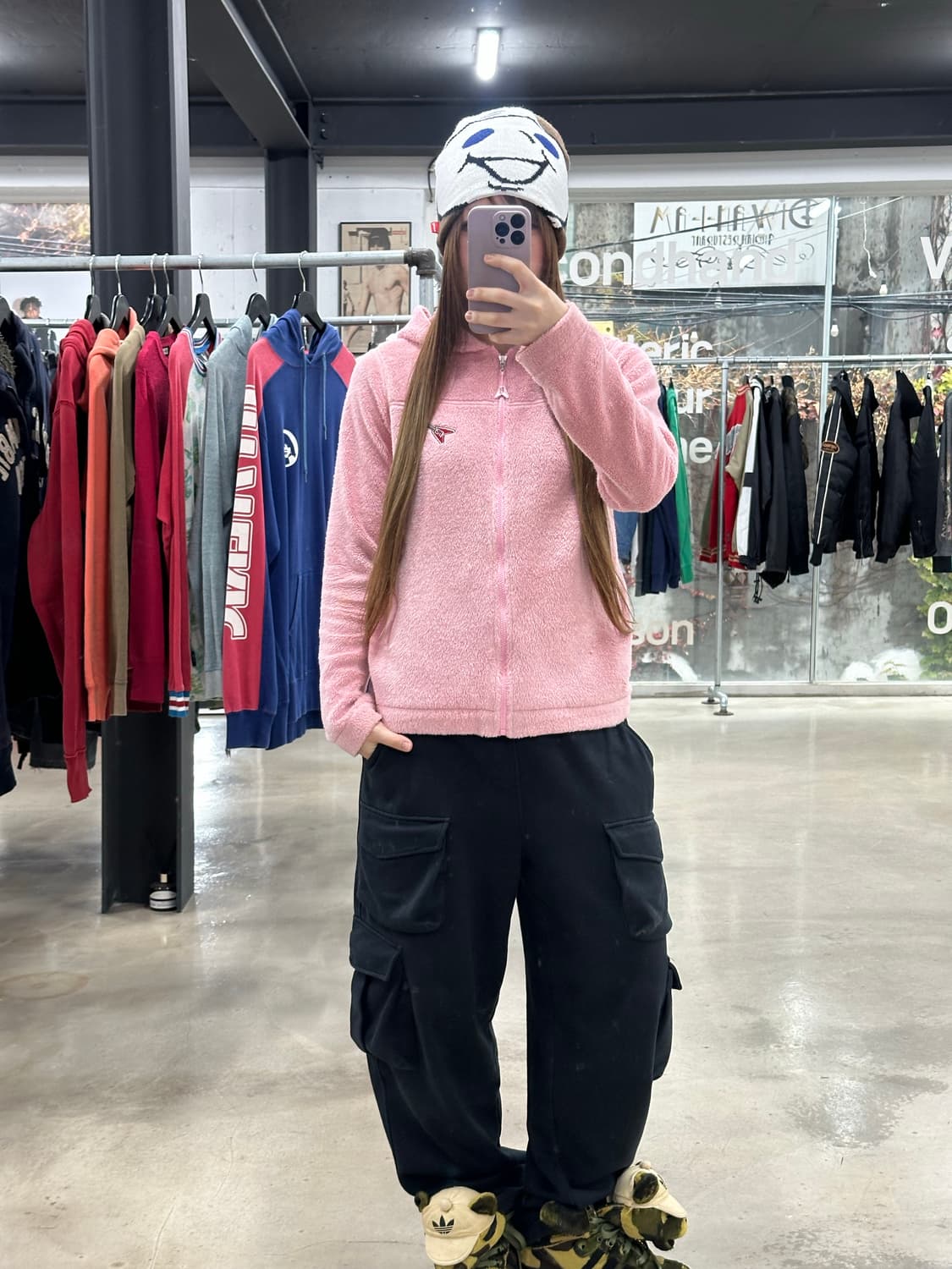 히스테릭글래머 HG Rock 딸기우유 플리스후드집업 상품이미지2