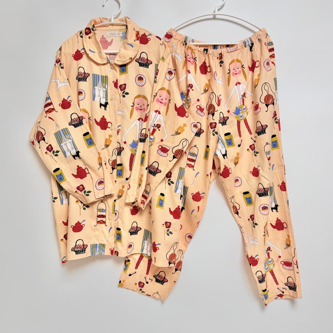 [면 100%]  와코루 wacoal 파자마 세트 M-L 상품이미지1