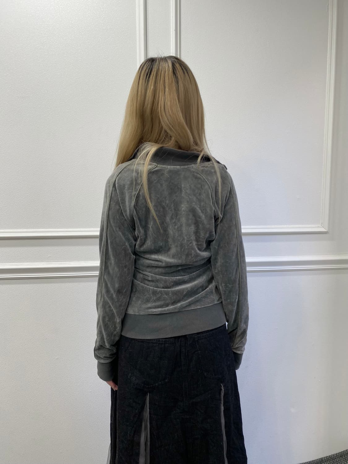 00’s Adidas Grey Velvet Zip Up 상품이미지10