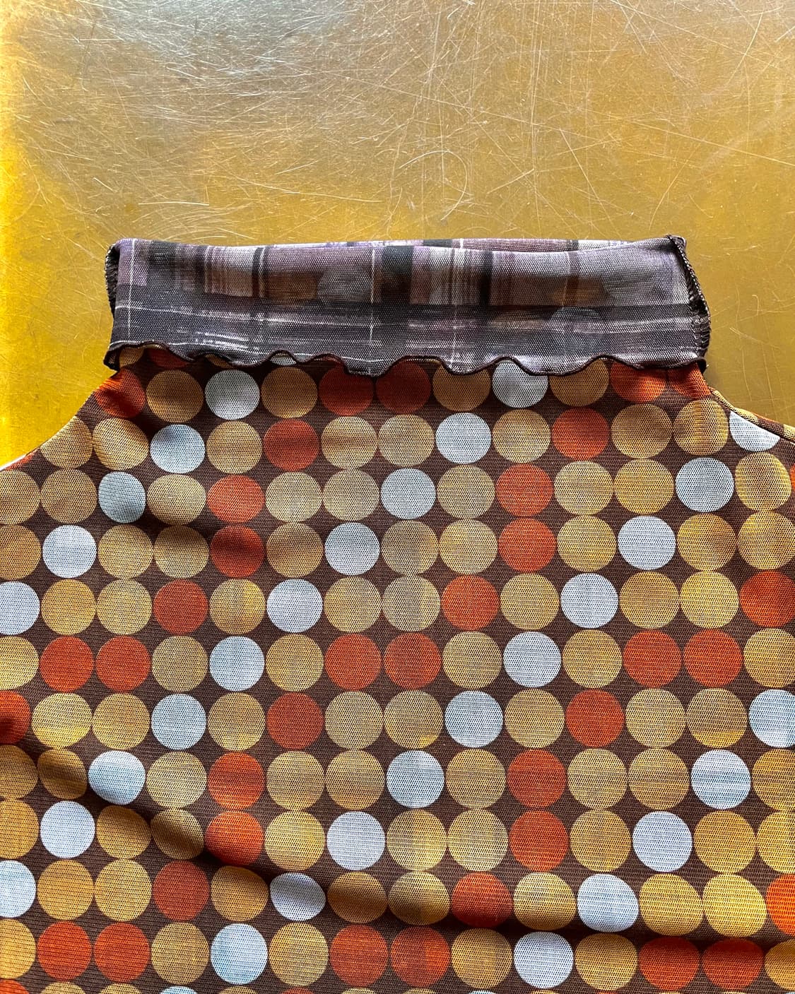 Jpn Retro Dot Pattern Mock-Neck Top 상품이미지7