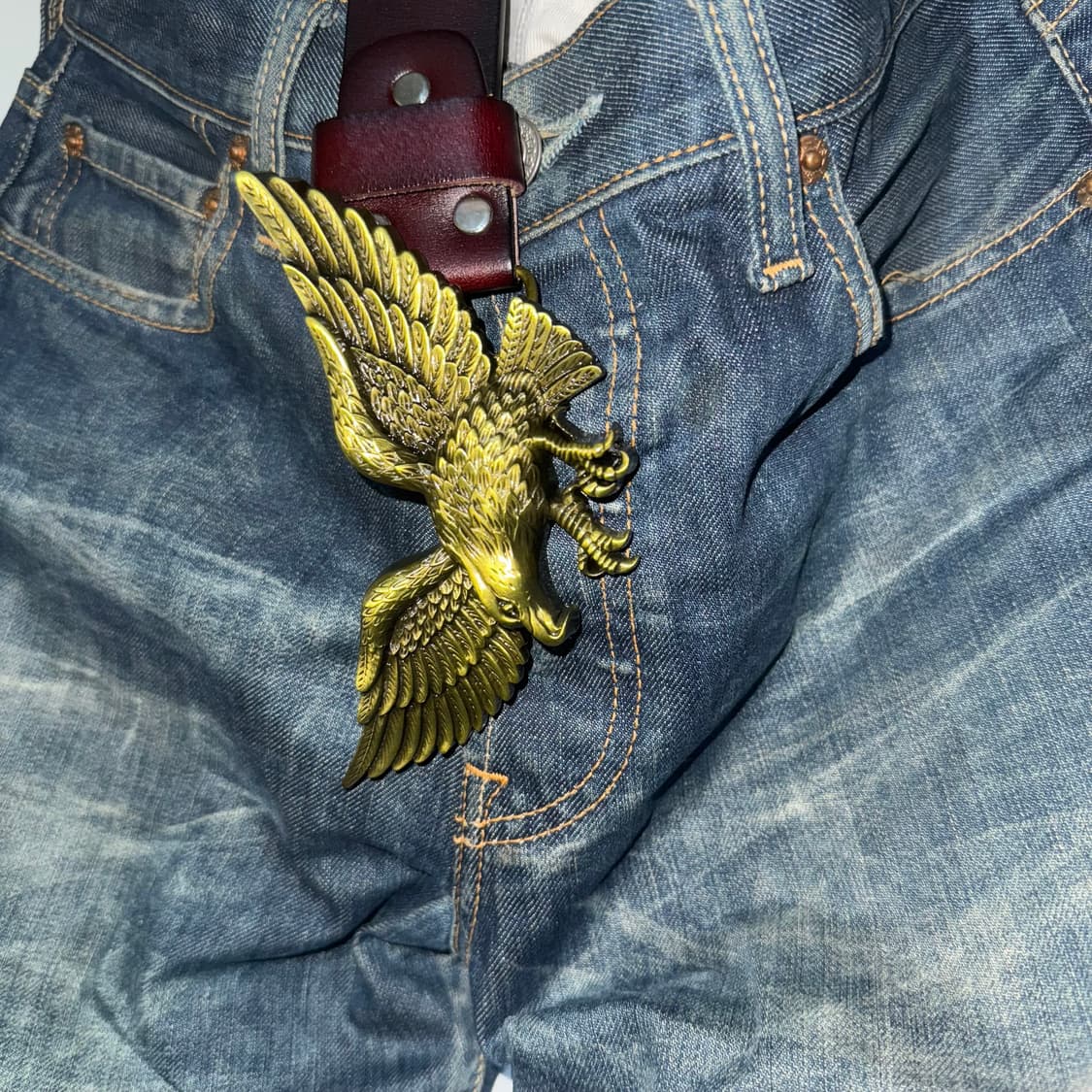 eagle cow leather belt brown/black 상품이미지2